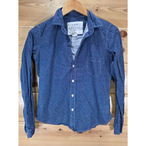 Frank & Eileen Long Sleeve Button Shirt Women XS Blue Floral